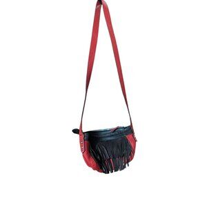 Red Leather Purse with Fringe NWOT